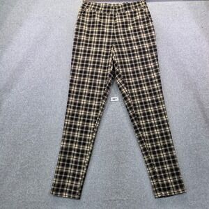 Dex Womens Black Tan Plaid Slim Leg Stretch Trousers Size S Dress Pants